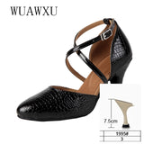 NATASHA New Leather Dance Shoes Women's Modern Dance Shoes Latin Dance Shoes Adult Women's Dance Shoes Show Latin Dance Shoes Bl