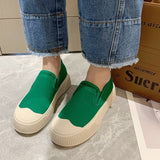 New Thick-soled Women's Shoes Canvas Loafers Women's Design Sense Sneakers Slip-on Flat-bottom Casual Platform Shoes