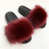 Faux Fur Slippers Women Home Fluffy Flat Slides Winter Comfort Furry House Sweet Shoes Female Slipper Indoor Flip Flops