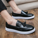 Men Leather Dress Shoes Design Brand Shoes Classic Tassel Brogue Mans Footwear Formal Shoes Bullock Shoes Zapatillas Hombre