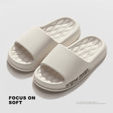 Men Thick Sole Summer Beach Slides Women Bathroom Anti-Slip Slipper Soft Sandals Fashion Flip-Flops Ultra-Light Letter Shoes