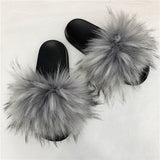 Faux Fur Slippers Women Home Fluffy Flat Slides Winter Comfort Furry House Sweet Shoes Female Slipper Indoor Flip Flops