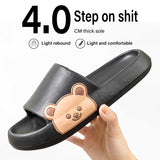 Slippers Women Summer Flip Flop Cute Cartoon Bear Shoes For Woman Indoor Outdoor Soft Thick Platform Beach Sandals Couple Slides