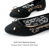 Flats Shoes Women Comfortable Bowknot Lace Breathable Ballet Flats for Women