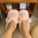 House Slipper Women Winter Non Skid Grip Indoor Fur Contton Warm Plush Fluffy Lazy Female Mouse Ears Home Fuzzy Flat Shoes 2023