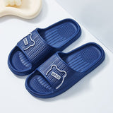 Cute Bear Men Slippers Thick Platform Sandals Women Summer 2023 Home Slippers Indoor Soft Sole Flip Flops Couple No-Slip Slipper