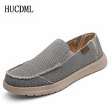 Canvas Casual Shoes for Men Summer Ultralight Male Loafers Slip-On Breathable Comfortable Driving Shoes Big Size 39-47