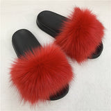 Faux Fur Slippers Women Home Fluffy Flat Slides Winter Comfort Furry House Sweet Shoes Female Slipper Indoor Flip Flops