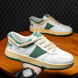 2023 Spring Leather Casual Sneakers Men Skateboarding Shoes Male Fashion Non-Slip Comfortable Flat Vulcanize Shoes