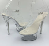 LTARTA 34-43 Sexy Super High Heels 15CM Stiletto Waterproof Platform Sandals Transparent Crystal Wedding Shoes LFD-190-1