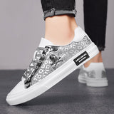 Hot Sale Fashion Skateboard Shoes Men Luxury Silver Sneakers Designer Skate Sneakers Men Flats Leather Casual Men Shoes 2023