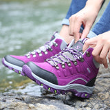 Fashion Spring Outdoor Hiking Shoes Ladies High Top Non-slip Cushioning Casual Sneaker Women High Quality Climbing Trekking Shoe