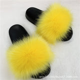 Faux Fur Slippers Women Home Fluffy Flat Slides Winter Comfort Furry House Sweet Shoes Female Slipper Indoor Flip Flops