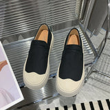 New Thick-soled Women's Shoes Canvas Loafers Women's Design Sense Sneakers Slip-on Flat-bottom Casual Platform Shoes