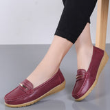 Woman Slip On Women Flats Moccasins 2023 New Genuine Leather Shoes  Women's Loafers Spring Autumn Mother Shoes