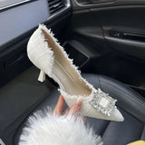 Women's Sandals 2022 High Heels Casual Summer Fashion Transparent Rhinestone Pointed PVC Large Sexy Pumps Luxury Shoes For Women