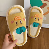 2022 Women&#39;s Slippers Summer Four Seasons Indoor Home Sandals and Slippers Cute Cartoon Milk Cow House Slippers Funny Shoes