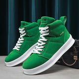 New Fashion Men High top Canvas Shoes Harajuku Style Green Sneakers Men Classic Skateboard Shoes Men Casual Platform Sneakers