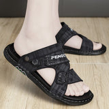 Sandals for Man Fashion Outdoor Korean  Leather Indoor House Platform Male Beach Shoes Casual Men Sandals New In Summer