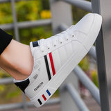 2022 Men&#39;s Casual Shoes Lightweight Breathable Men Shoes Flat Lace-Up Sneakers Men White Business Travel Tenis Masculino