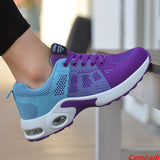 Four Seasons Breathable Sports Running Shoes Women Flying Weave High Elasticity Casual Sneakers Ladies Non-slip Jogging Shoes