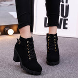 Heeled Ankle Boots for Women Autumn Winter 2021 Fashion Woman High Heel Shoes Female Brown Short Leather Booties Botines Mujer