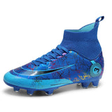 High Ankle Football Boots for Men Comfortable Soccer Shoes Cleats Indoor Sports Training Printed Sneakers Adult Kids Soccer Boot