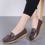 Woman Slip On Women Flats Moccasins 2023 New Genuine Leather Shoes  Women's Loafers Spring Autumn Mother Shoes