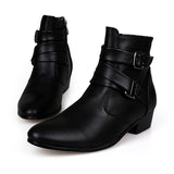 2021 New Men Boots Outdoor Retro Cool Motorcycle Cowboy Male Boots Fashion Pointed Toe Faux Leather Slip-On Men Boots Size 39-47