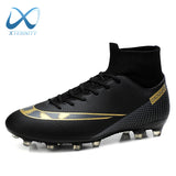 High Ankle Soccer Shoes Outdoor Non-Slip Long Spikes Football Boots Large Size 47 Ultralight Soccer Cleats Football Sneakers Men