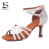 White Salsa Dance Shoes Women Latin Tango Dancing Shoe High Heels Girls Ladies Ballroom Shoes Zapatos Baile Latino Mujer