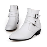 2021 New Men Boots Outdoor Retro Cool Motorcycle Cowboy Male Boots Fashion Pointed Toe Faux Leather Slip-On Men Boots Size 39-47