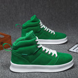 New Fashion Men High top Canvas Shoes Harajuku Style Green Sneakers Men Classic Skateboard Shoes Men Casual Platform Sneakers