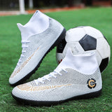 Hot Sale Size 35-47 Men's Soccer Shoes Cleats Teenager Breathable Sneakers Kids Grass Training FG / TF Antiskid Football Boots