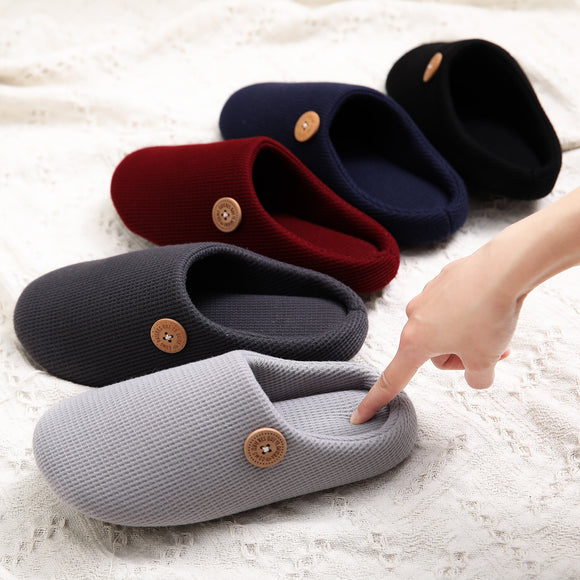 Comwarm Winter Warm Cotton Slippers For Women Men Flats Soft Non-slip Fluffy Shoes Design Slides Couple Indoor House Slippers