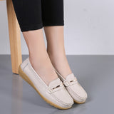 Woman Slip On Women Flats Moccasins 2023 New Genuine Leather Shoes  Women's Loafers Spring Autumn Mother Shoes