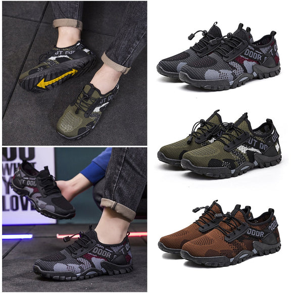 Men Beach Water Shoes Nonslip Rubber Water Barefoot Men's Sneakers Quick Dry Elastic Shoelace Aqua Shoes for Hiking Cycling