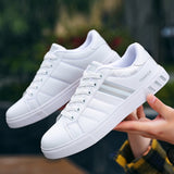 Men Sneakers Casual Shoes Lightweight Breathable Men Flat Shoes White Business Travel Work Clothes Shoes Trendy Shoes for Men