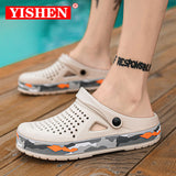 YISHEN Men Sandals Casual Clogs Shoes Zapatos Hombre Arch Support Thick Sole Garden Shoes Outdoor Beach Slippers Sapato Feminino